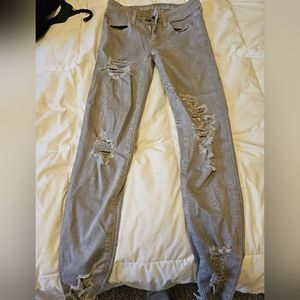 American eagle jeggings light gray wash size 00